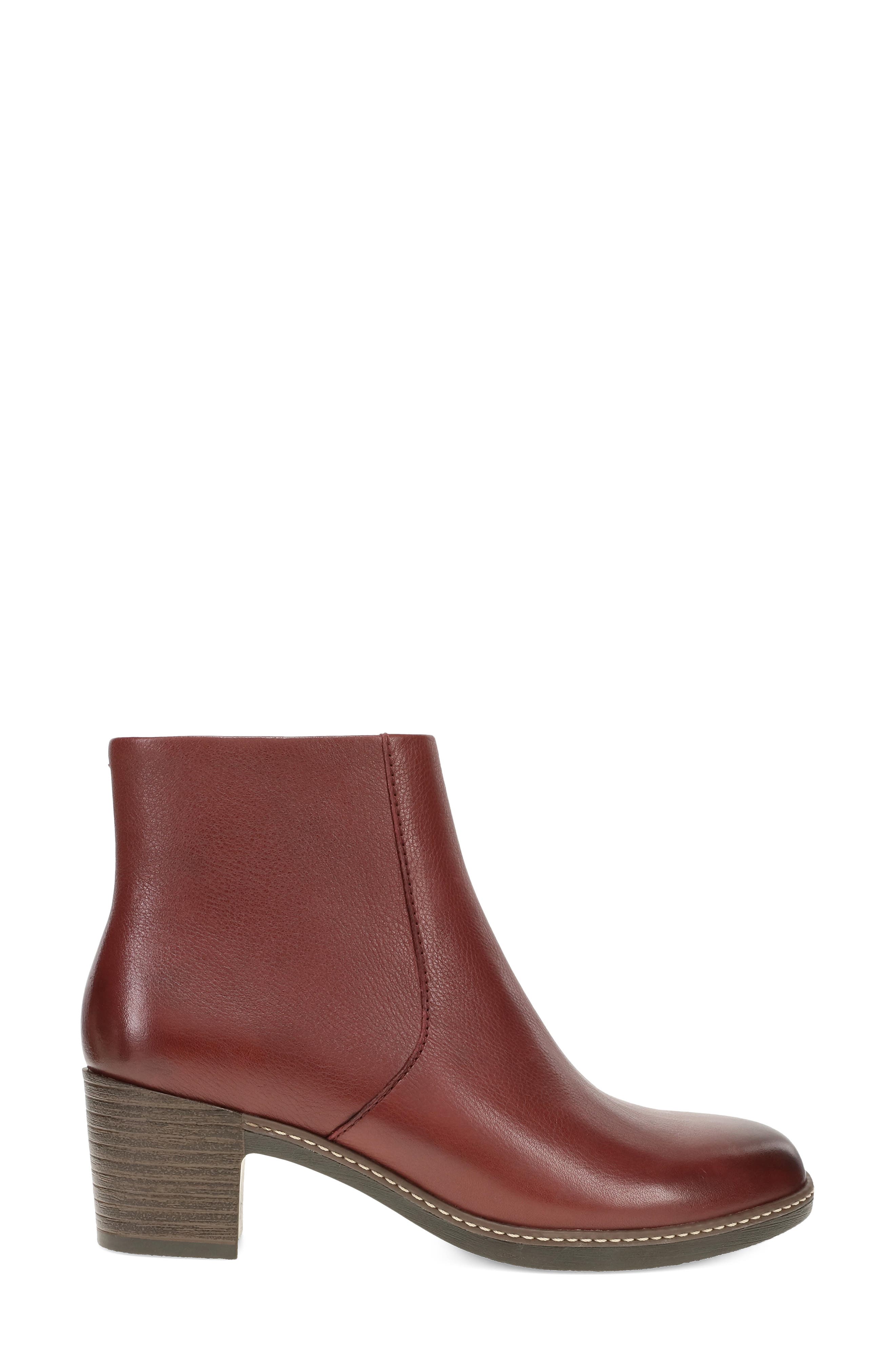 Meryll Leather Bootie, Alternate, color, SANGRIA
