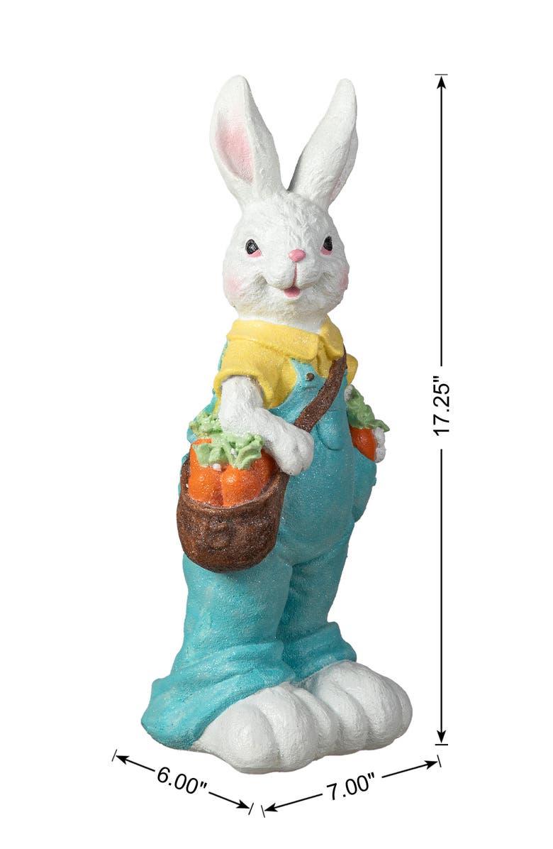 Glitzhome 17"H Easter Resin Bunny Girl or Boy Table Decor, Alternate, color, Blue