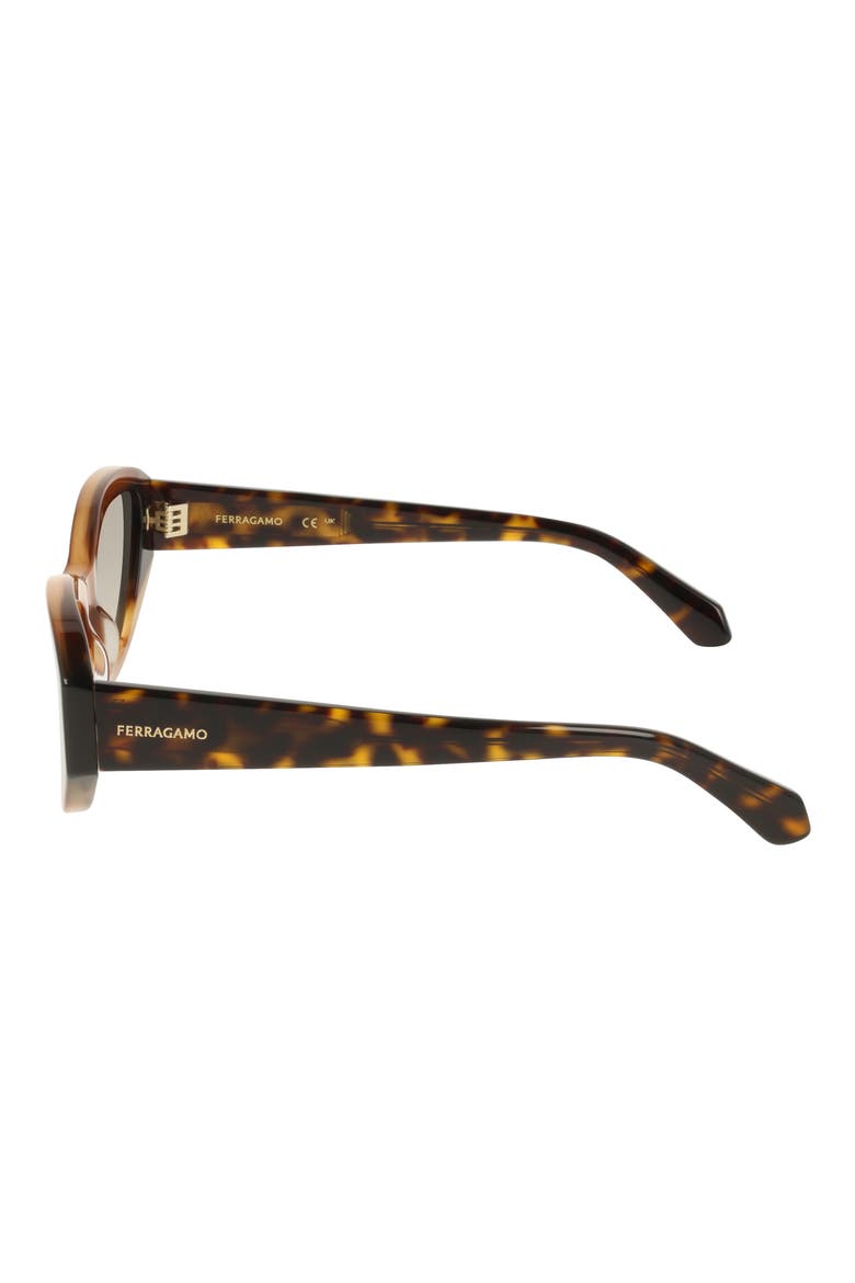 55mm Oval Sunglasses, Alternate, color, HONEY HORN/ DARK TORTOISE