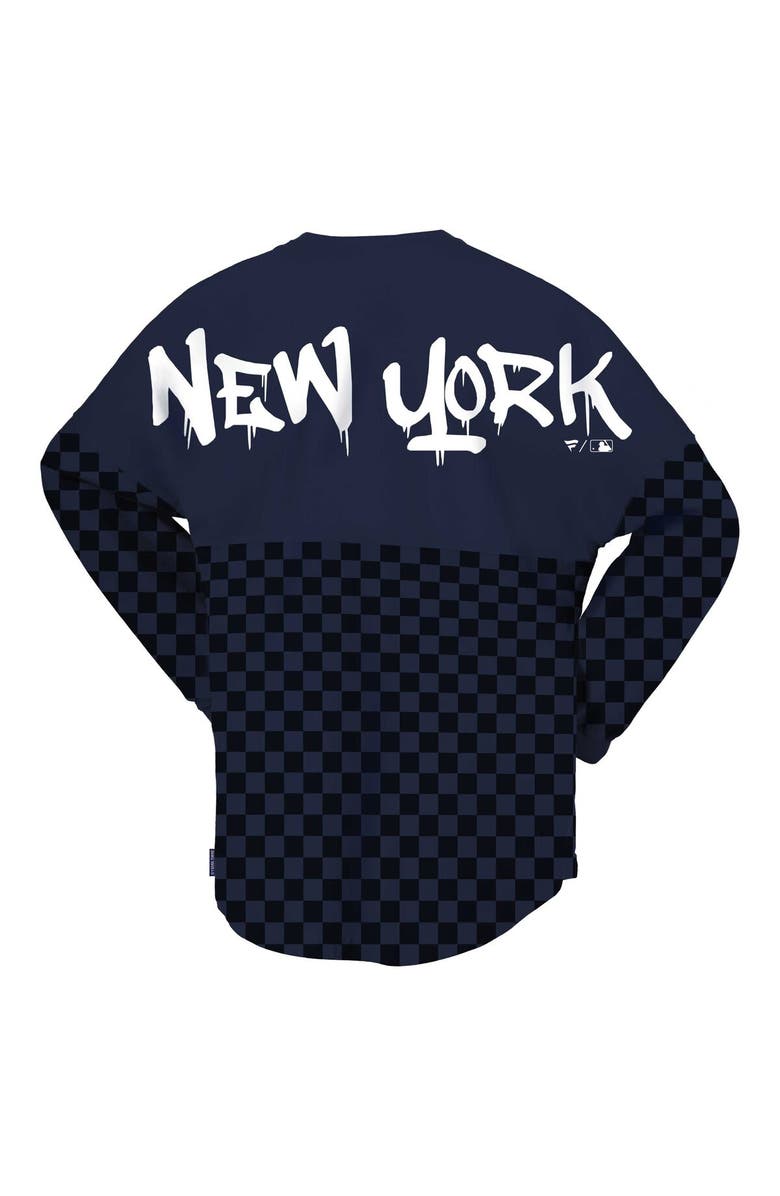 FANATICS Women's Fanatics Branded Navy New York Yankees Checker Print Long Sleeve T-Shirt, Alternate, color, 