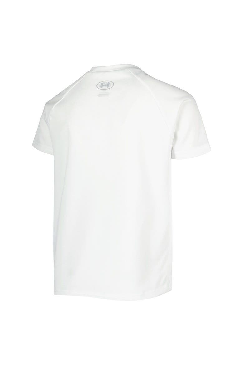 Youth Under Armour White Wisconsin Badgers Gameday Print Raglan T-Shirt, Alternate, color, White