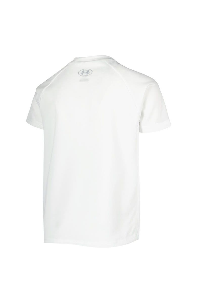 Under Armour Youth Under Armour White Wisconsin Badgers Gameday Print Raglan T-Shirt, Alternate, color,