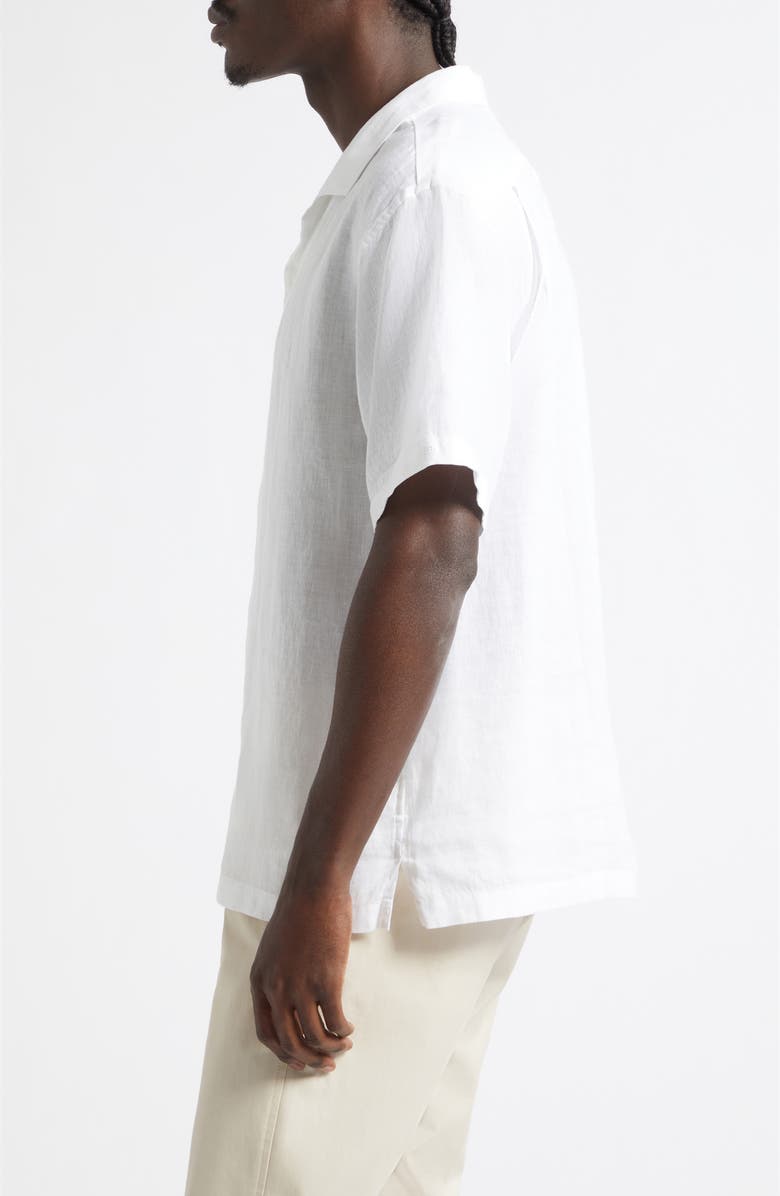 Reigning Champ Retreat Relaxed Linen Camp Shirt, Alternate, color, White