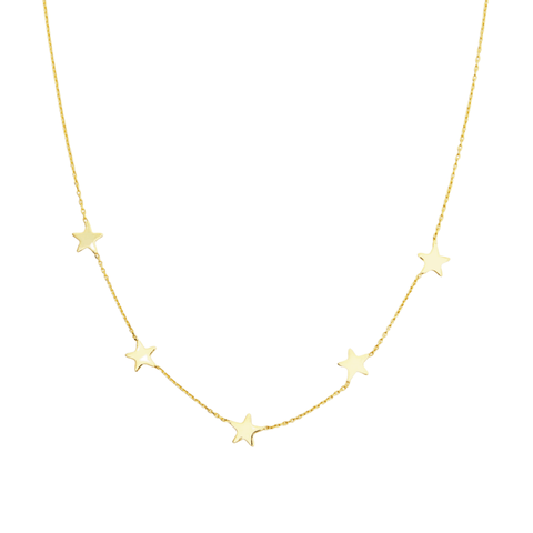 Star Sterling Silver Station Necklace