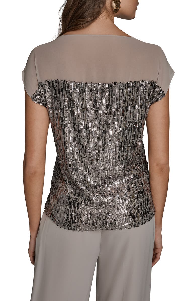 Donna Karan New York Mesh Sequin Top, Alternate, color, Vapor