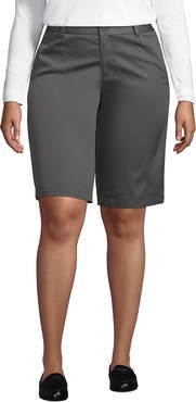 Lands' End Plus Size Plain Front Blend Chino Shorts