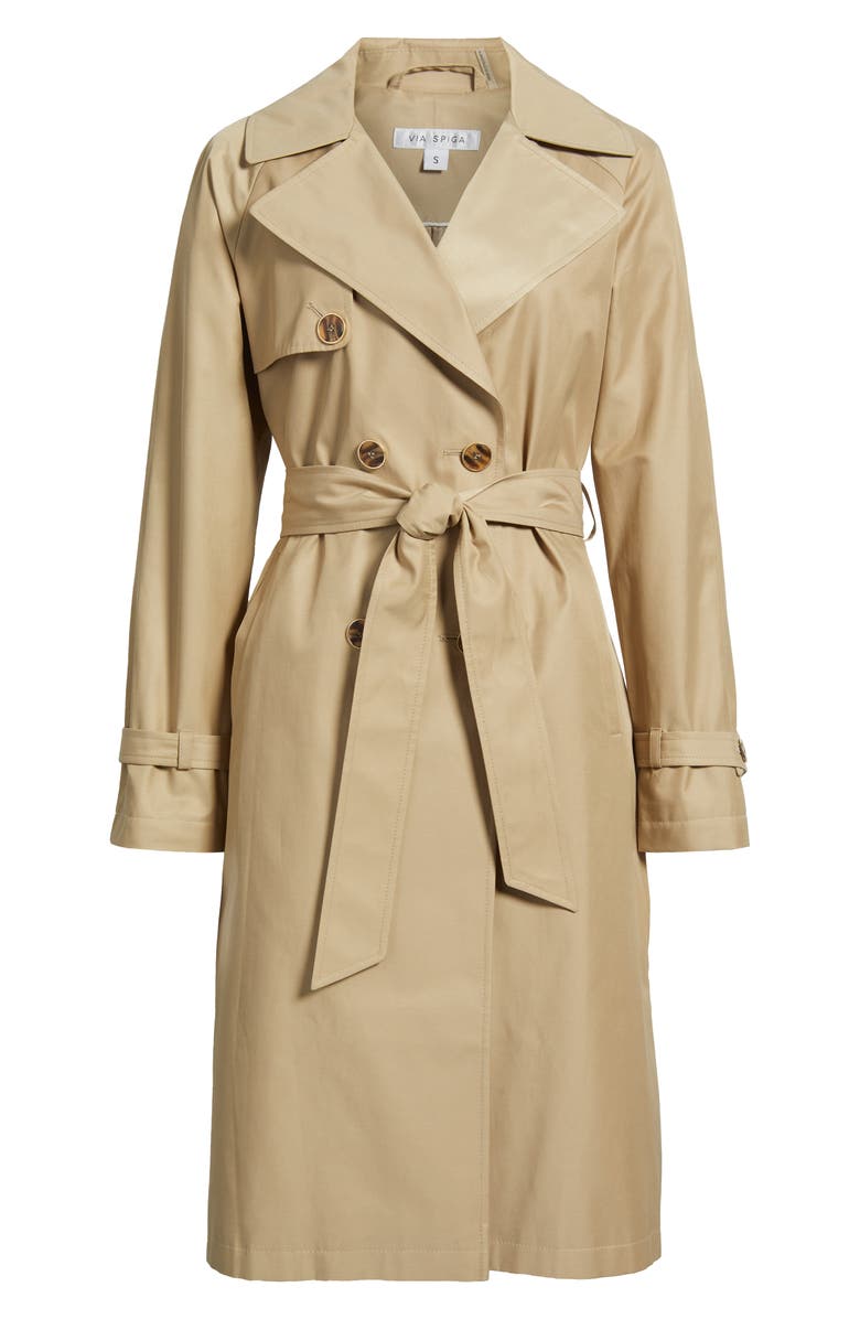 Via Spiga Double Breasted Water Repellent Trench Coat, Main, color, 