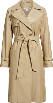 Via Spiga Double Breasted Water Repellent Trench Coat