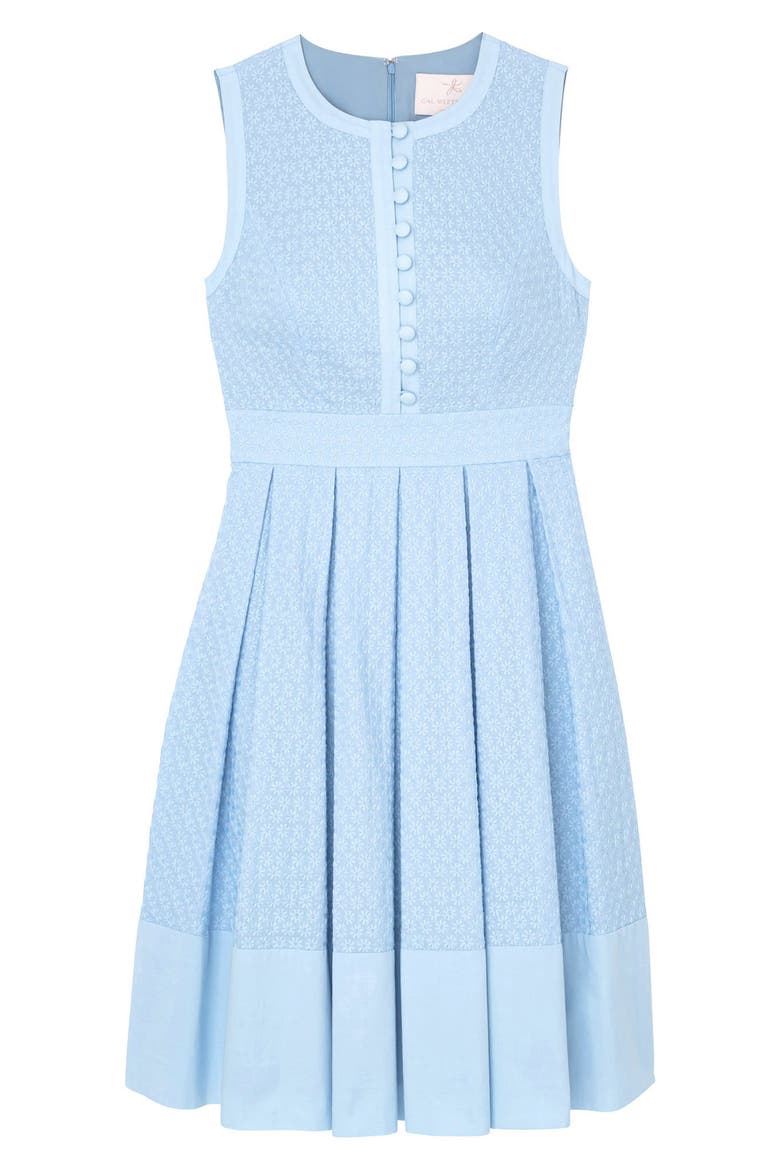 Ellen Fit & Flare Cotton Dress, Alternate, color, BLUE