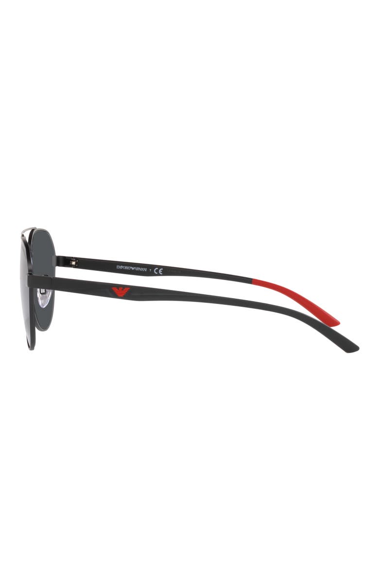 59mm Pilot Sunglasses, Alternate, color, MATTE BLACK / DARK GREY