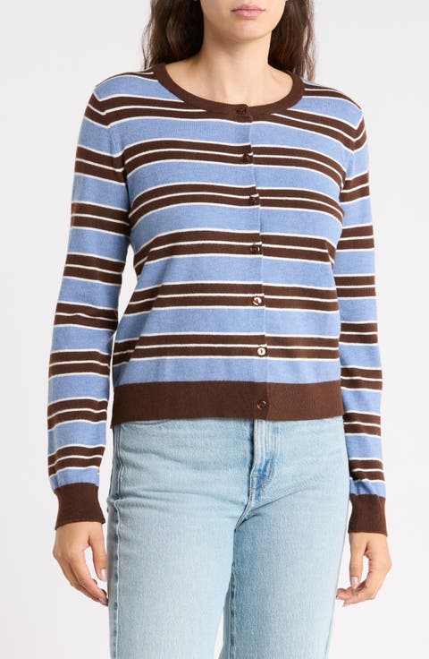 Buttoned Striped Cardigan
