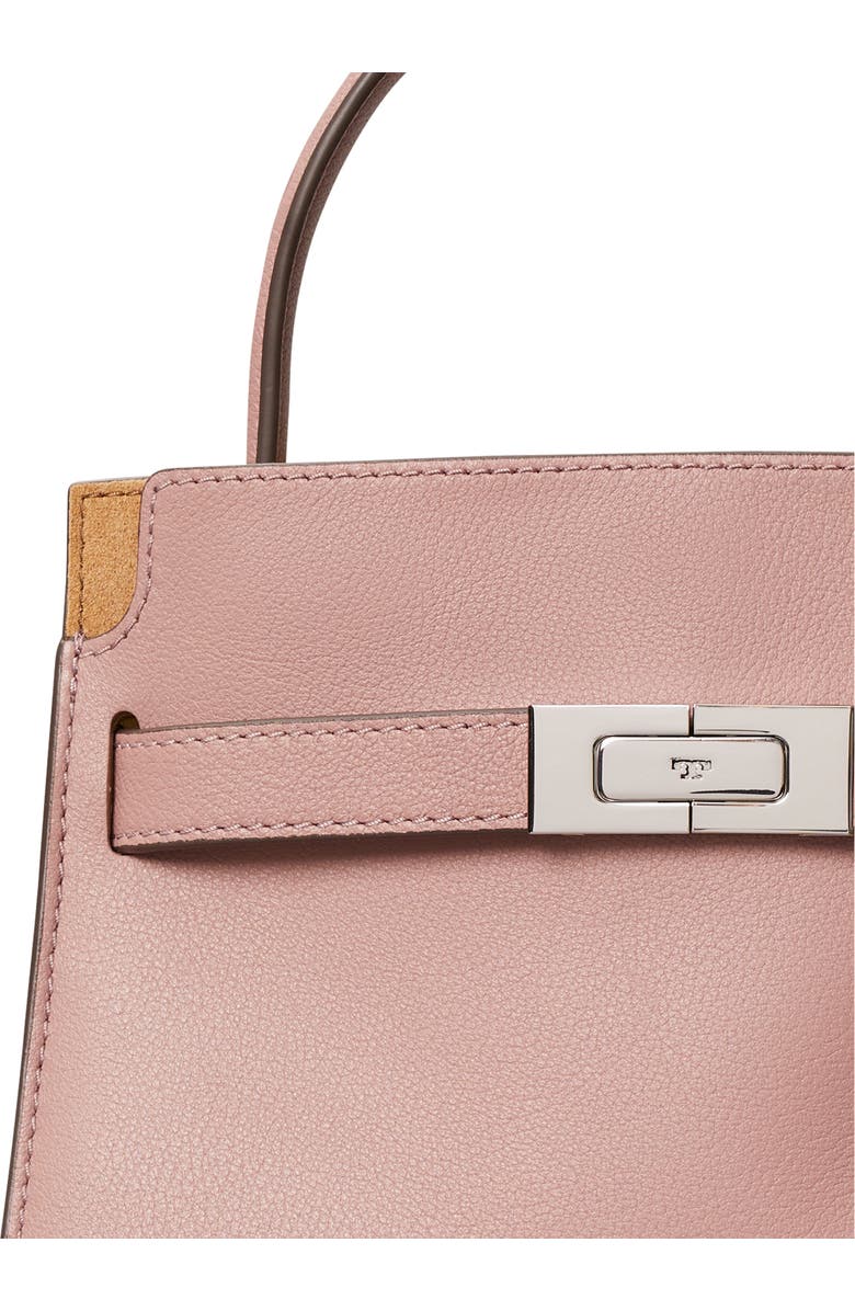 Tory Burch Petite Lee Radziwill Leather Double Bag, Alternate, color, Light Mauve