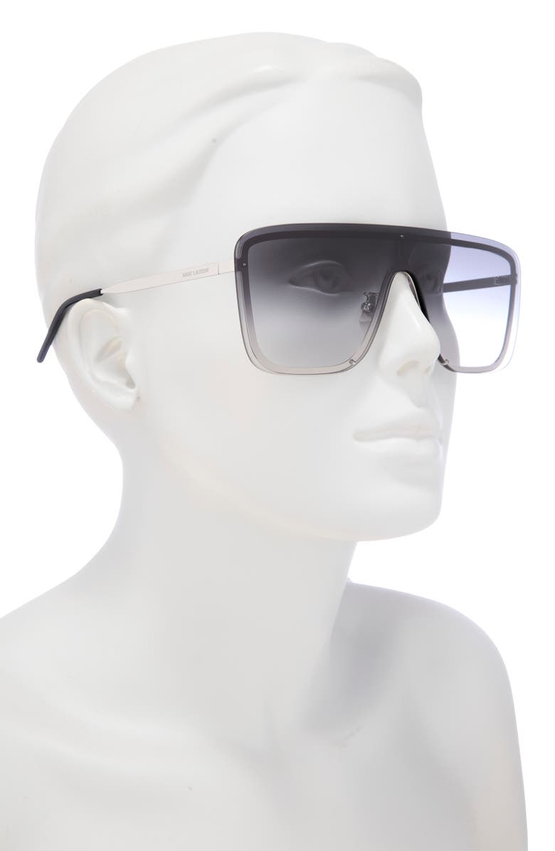 Saint Laurent 99mm Shield Wrap Sunglasses, Alternate, color, 