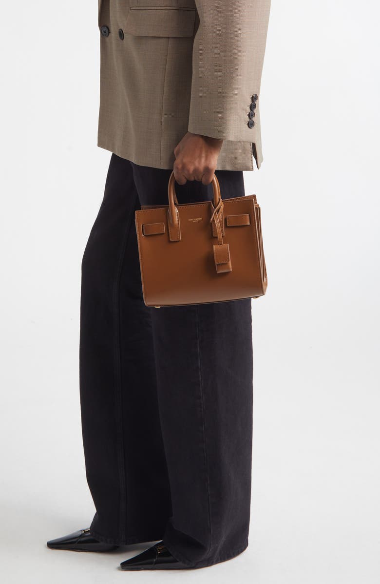 Saint Laurent Nano Sac de Jour Leather Tote, Alternate, color, Fox