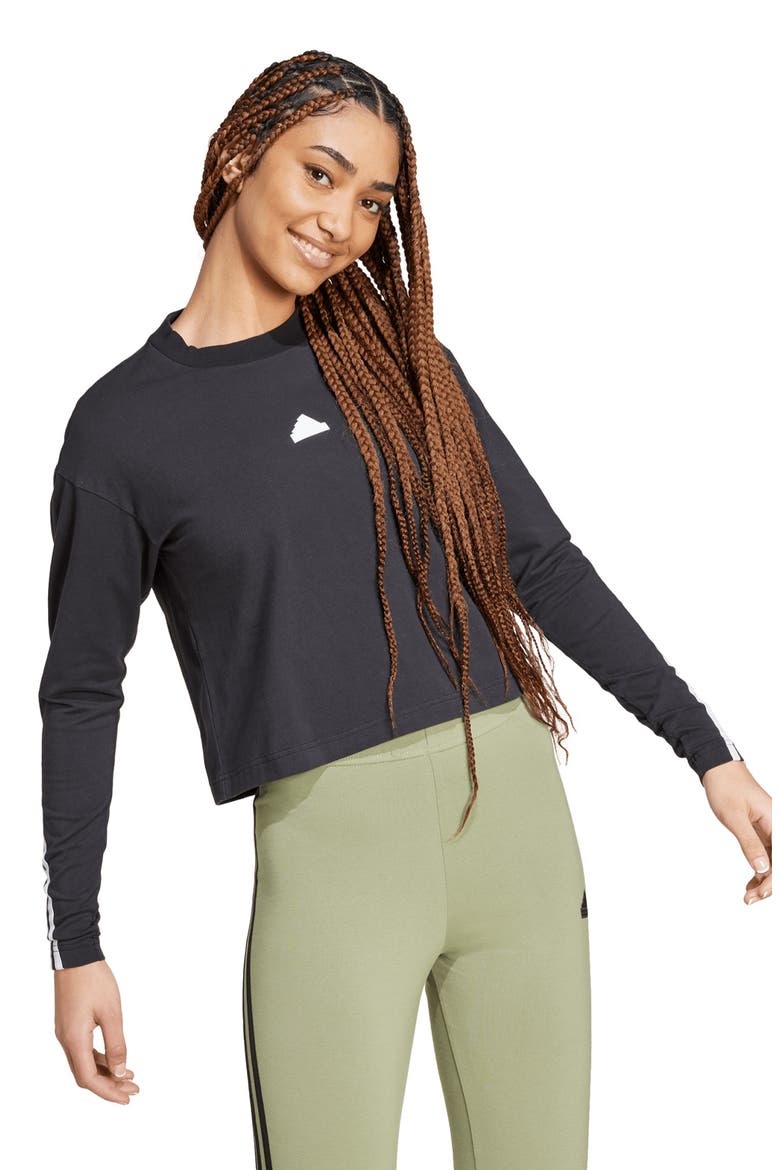 Future Icons 3-Stripes Long Sleeve T-Shirt, Alternate, color, BLACK