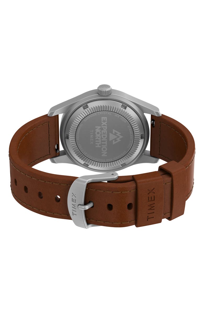 Timex<sup>®</sup> Expedition North Field Post Mechanical Leather Strap Watch, 38mm, Alternate, color, 