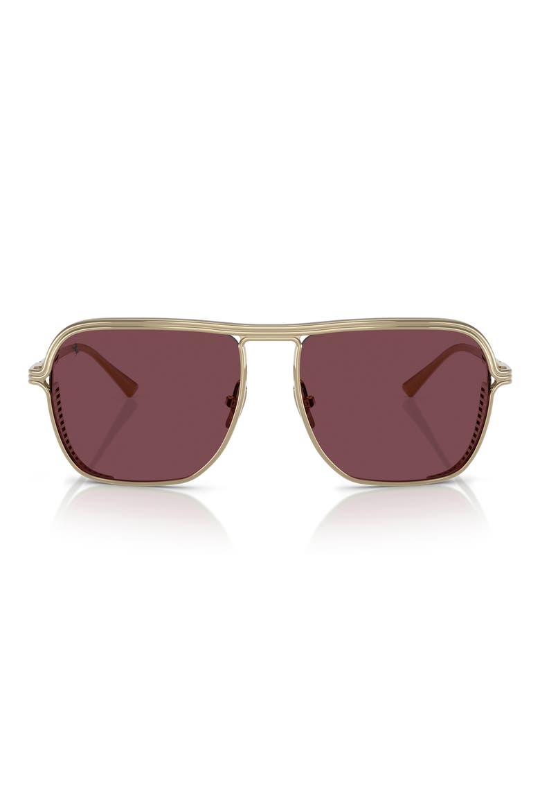59mm Square Sunglasses, Main, color, PALE GOLD / BORDEAUX CE