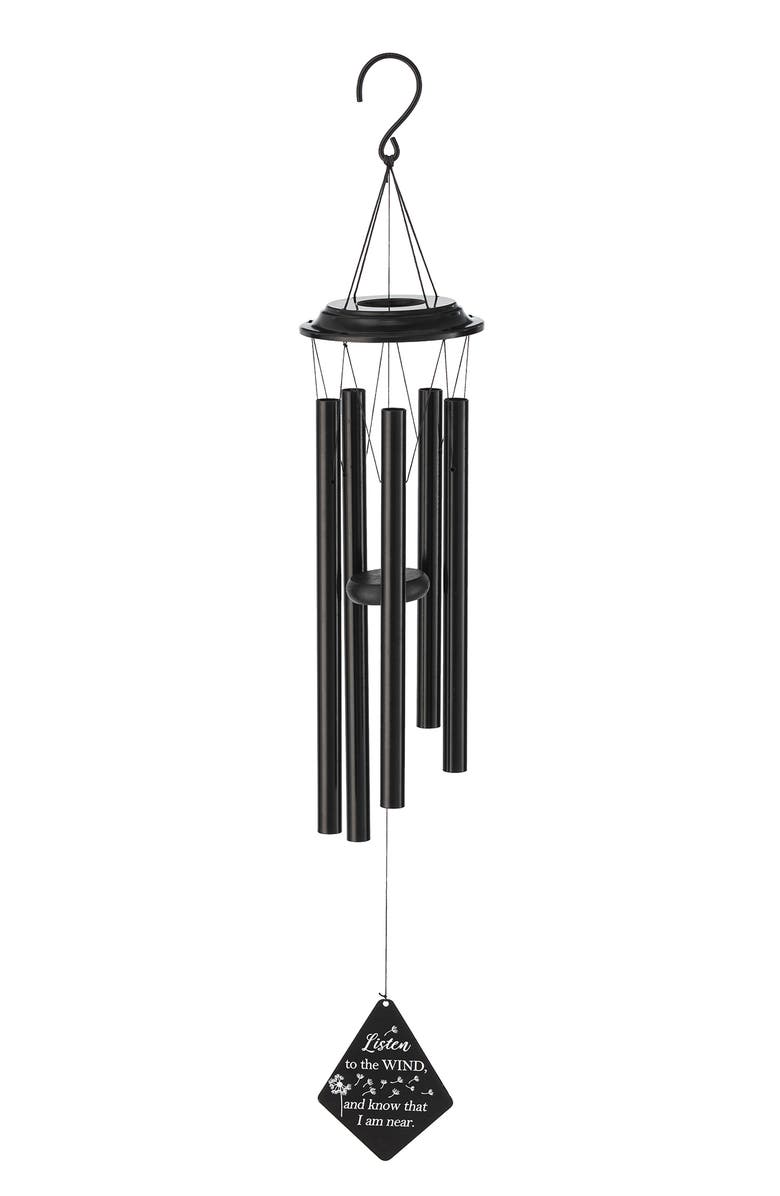 Glitzhome 38"H Metal Black Windchime, Main, color, Black