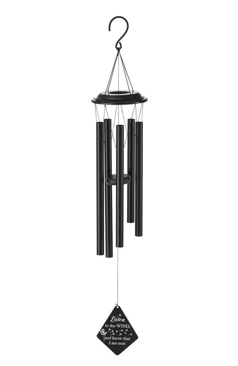 38"H Metal Black Windchime