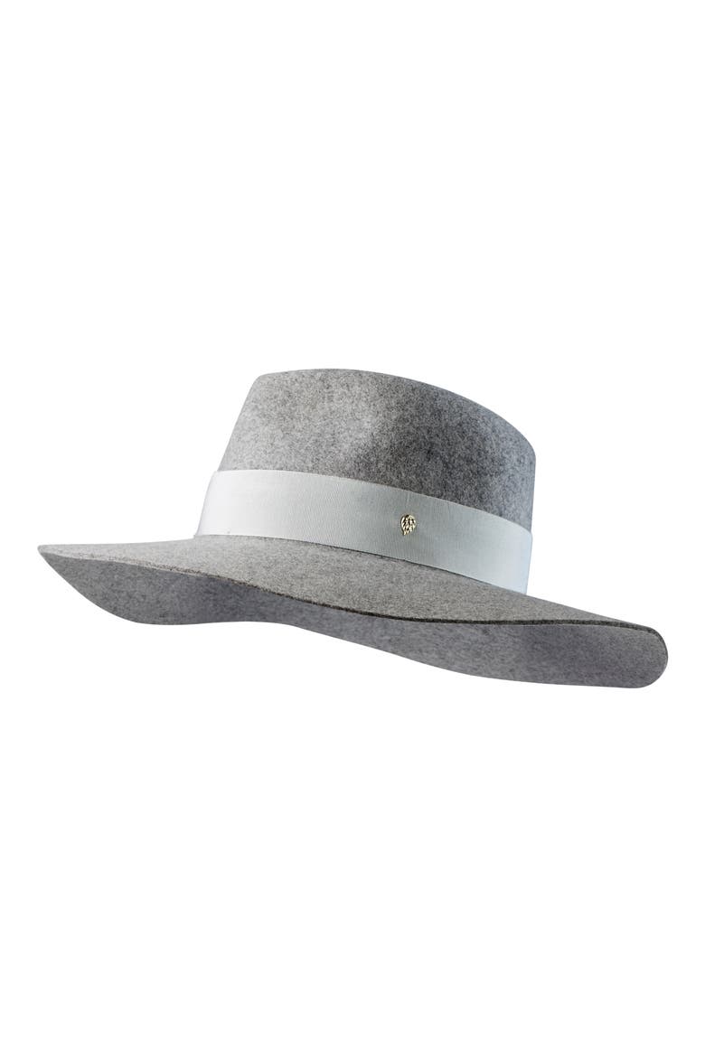 Western Wool Fedora, Main, color, FLINT MELANGE/ SILVER