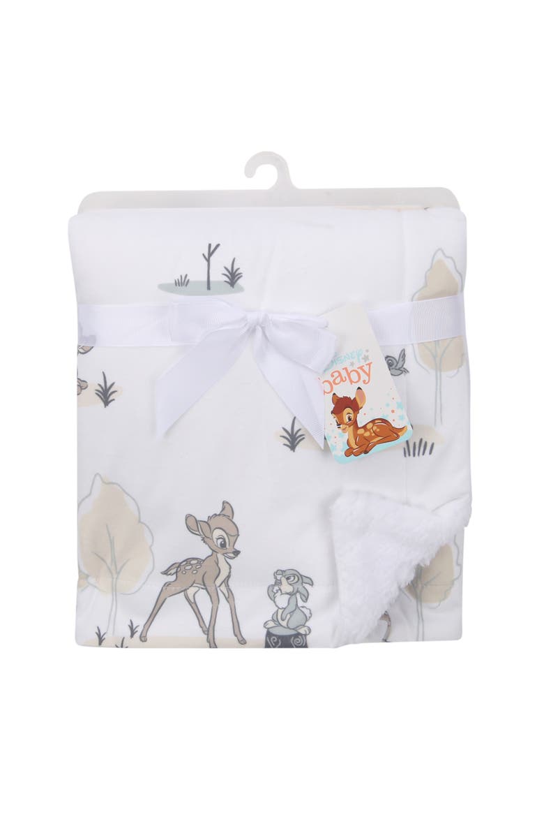 Disney Baby Bambi & Thumper Minky/Fleece Deer Baby Blanket, Alternate, color, White