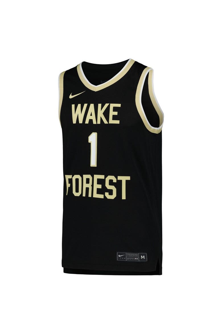 Men's Nike Black Wake Forest Demon Deacons Replica Basketball Jersey, Alternate, color, Black