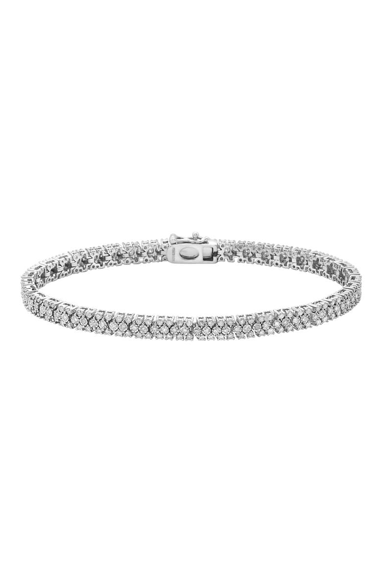 Sterling Silver Diamond Tennis Bracelet, Main, color, SILVER