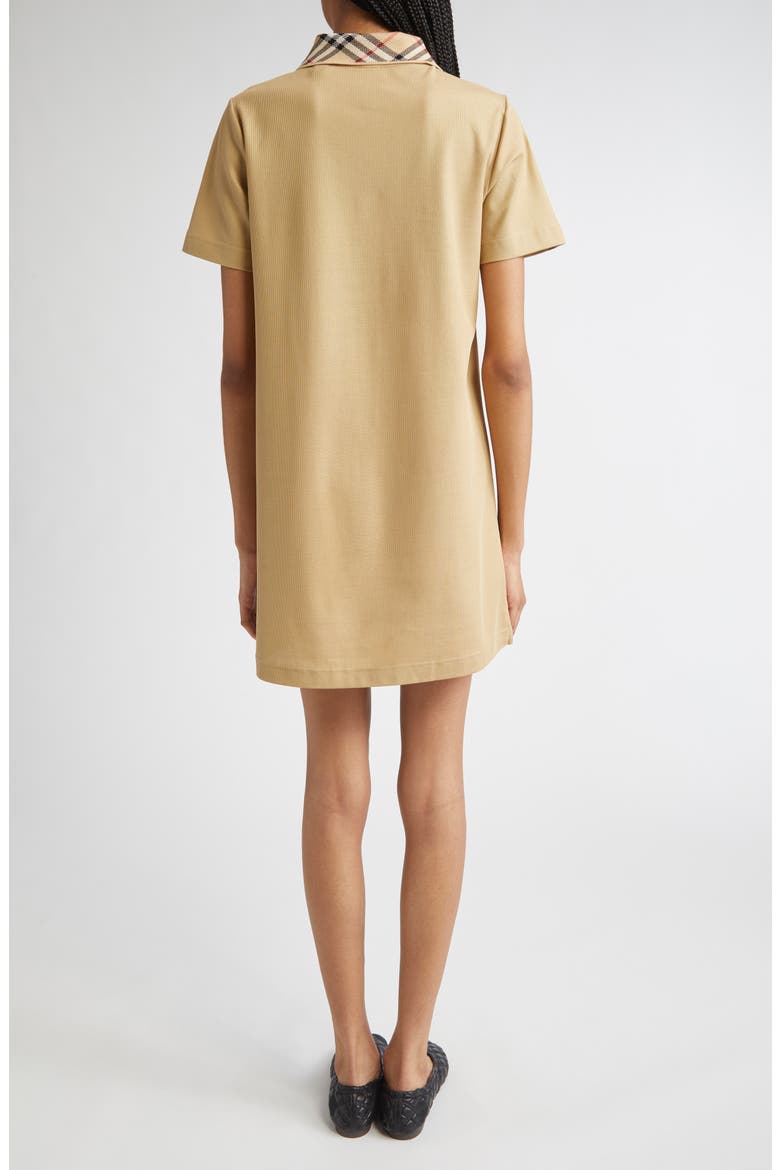 Check Collar Polo Dress, Alternate, color, FLAX