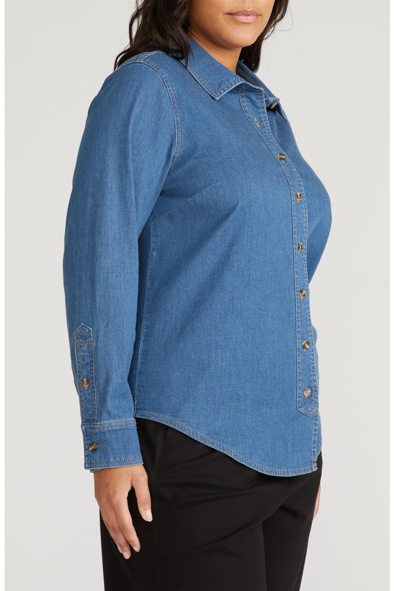 Chambray Button-Up Shirt, Alternate, color, ORION BLUE