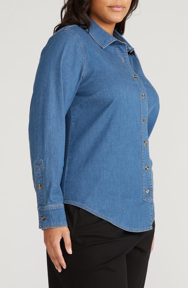 Universal Standard Chambray Button-Up Shirt, Alternate, color, Orion Blue