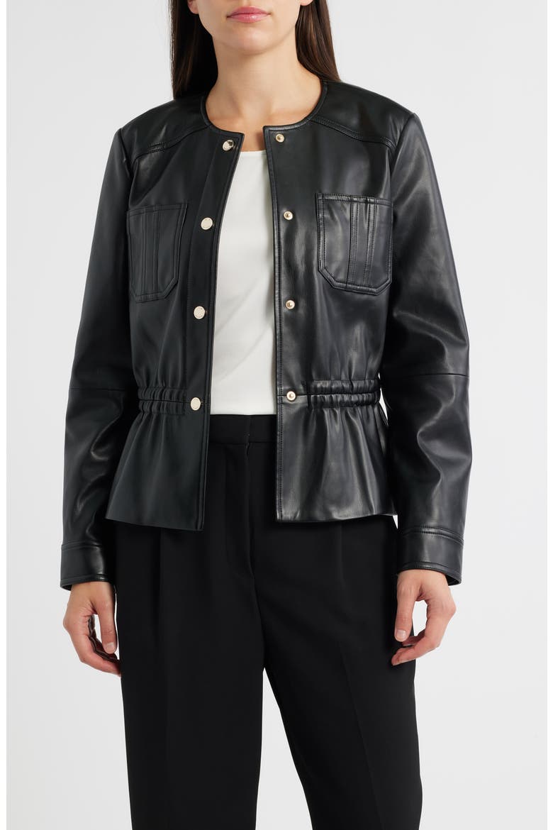 The Aliza Faux Leather Jacket, Main, color, NOIR