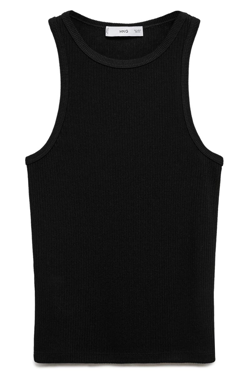 MANGO Fine Rib Knit Tank, Alternate, color,