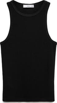 MANGO Fine Rib Knit Tank