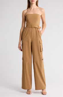 Alice + Olivia Sachiko Strapless Cargo Jumpsuit