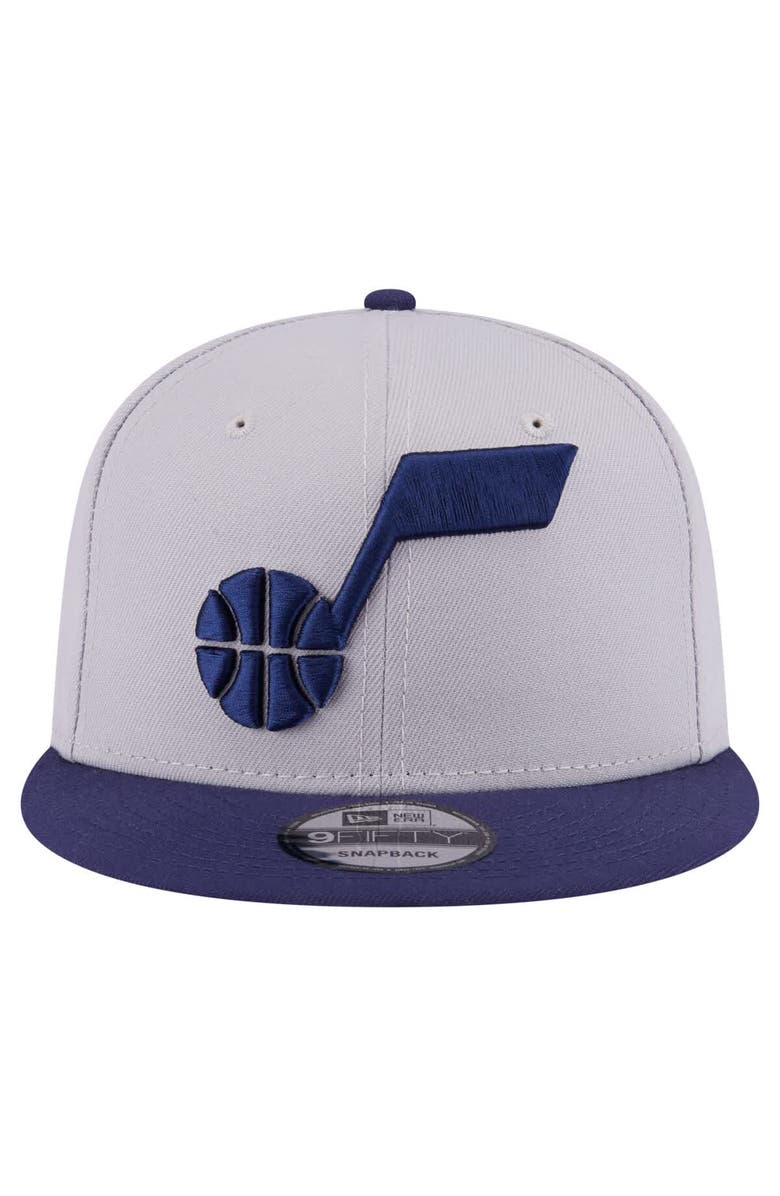 New Era Men's New Era  Gray/Navy Utah Jazz Color Pack Two-Tone 9FIFTY Snapback Hat, Alternate, color, 
