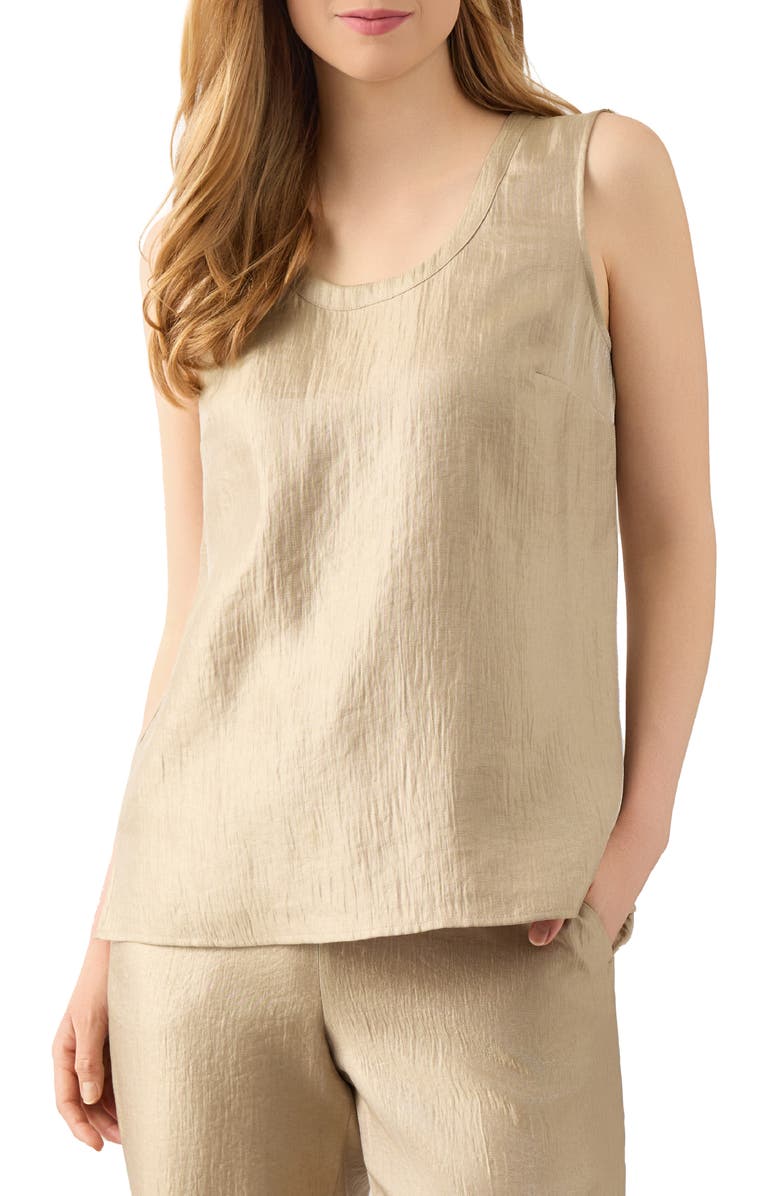 KASPER Scoop Neck Tank, Main, color, Hazlewood