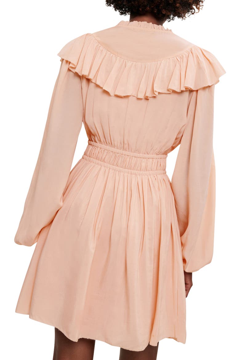 Riava Long Sleeve Ruffle Bib Dress, Alternate, color, PALE PINK