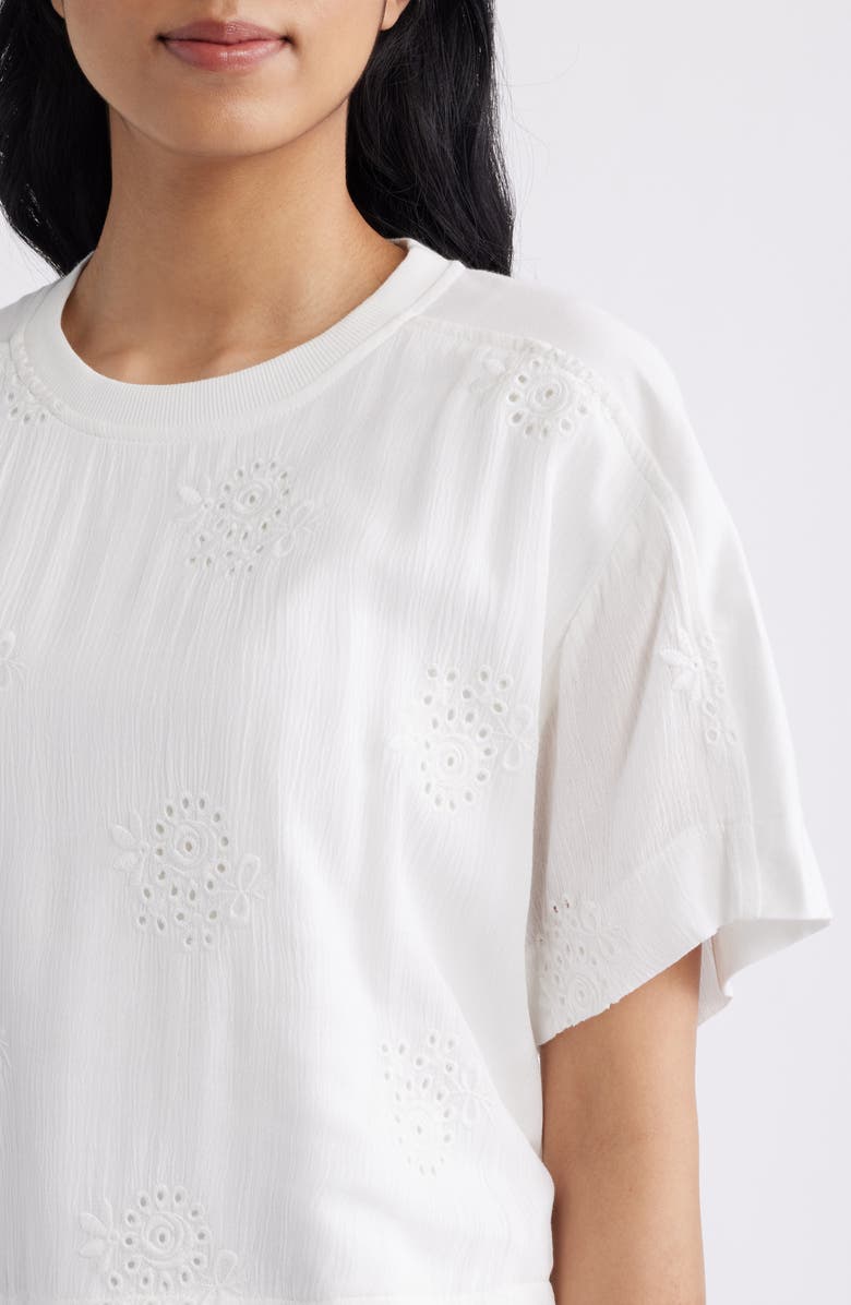 CITY BLUES Eyelet Crop T-Shirt, Alternate, color, 