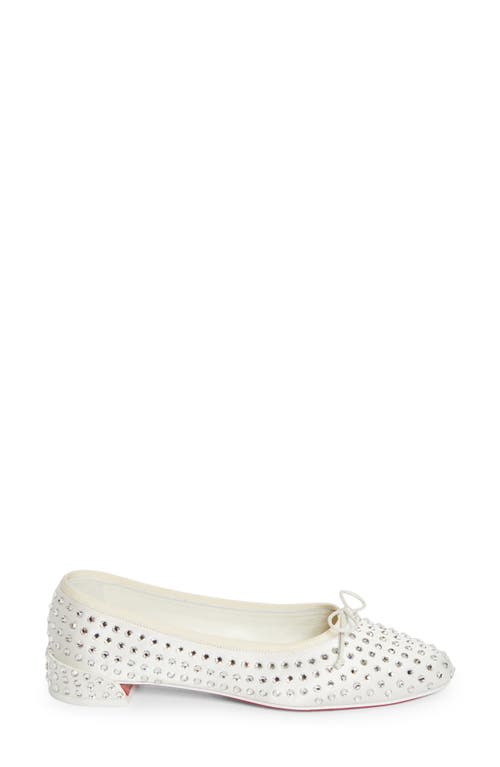 Christian Louboutin Sweetie Jane Crystal Embellished Ballerina Flat In Version Ivory