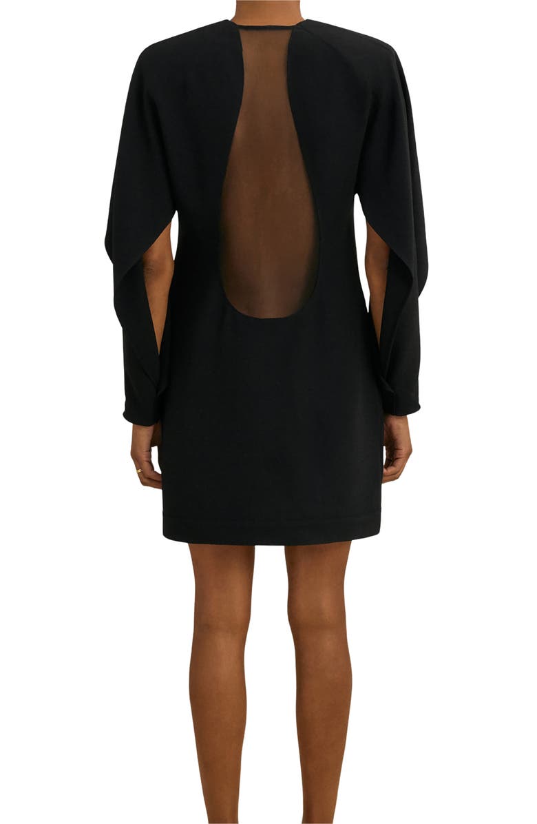 Reiss Atelier Lula Sheer Back Detail Long Sleeve Dress, Alternate, color, Black