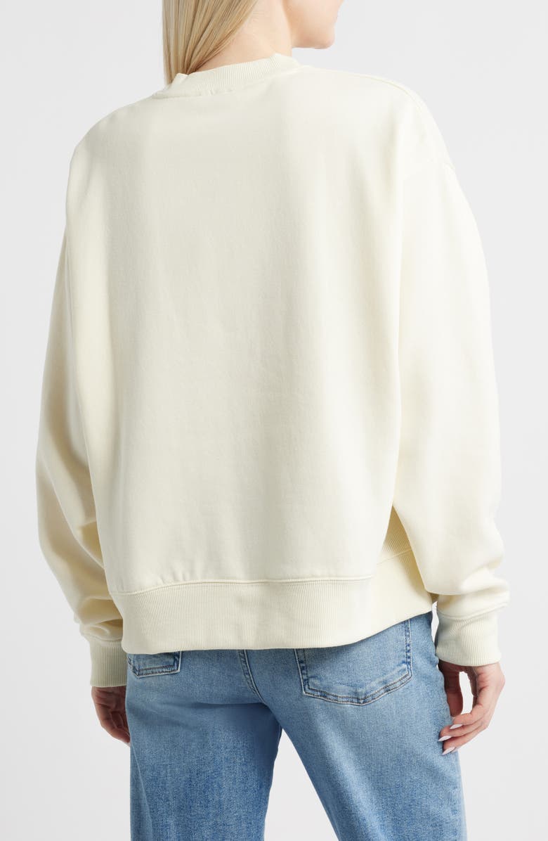 Topshop Ultimate Oversize Cotton Blend Sweatshirt, Alternate, color, Cream
