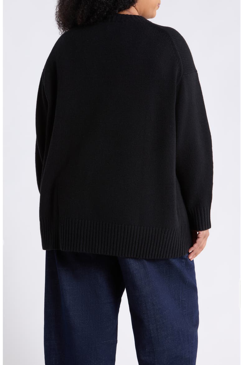 Cotton and Cashmere Crewneck Sweater, Alternate, color, BLACK