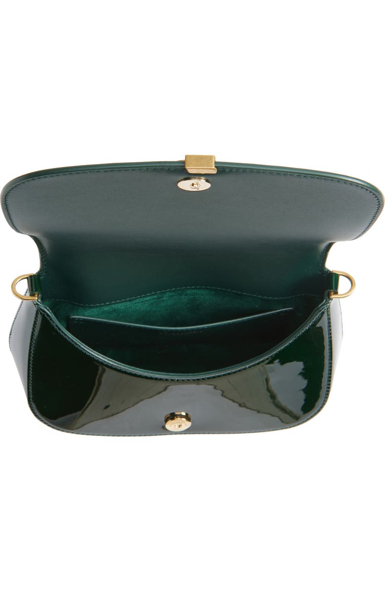 Saint Laurent Celia Patent Leather Handbag, Alternate, color, 3856 Fir Leaf