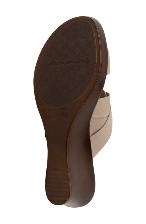 Italian Shoemakers Clous Wedge Sandal In Taupe