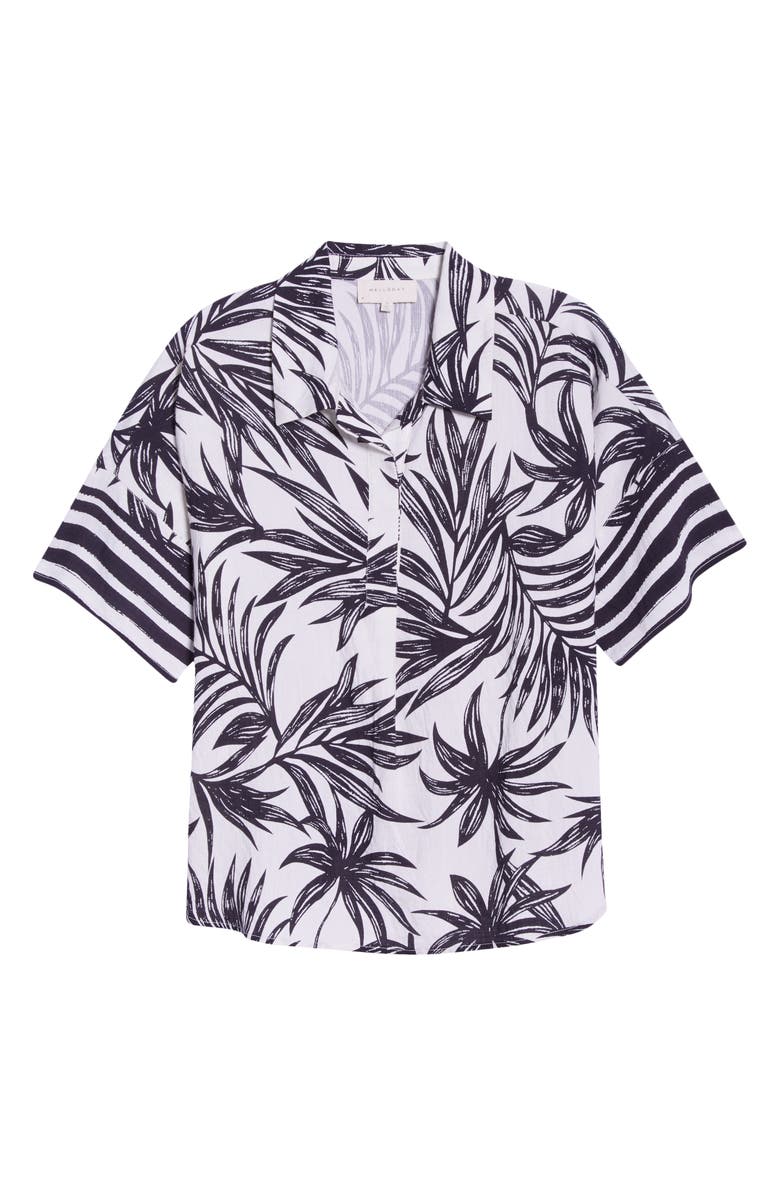 MELLODAY Easy Woven Pullover Shirt, Alternate, color, Black White