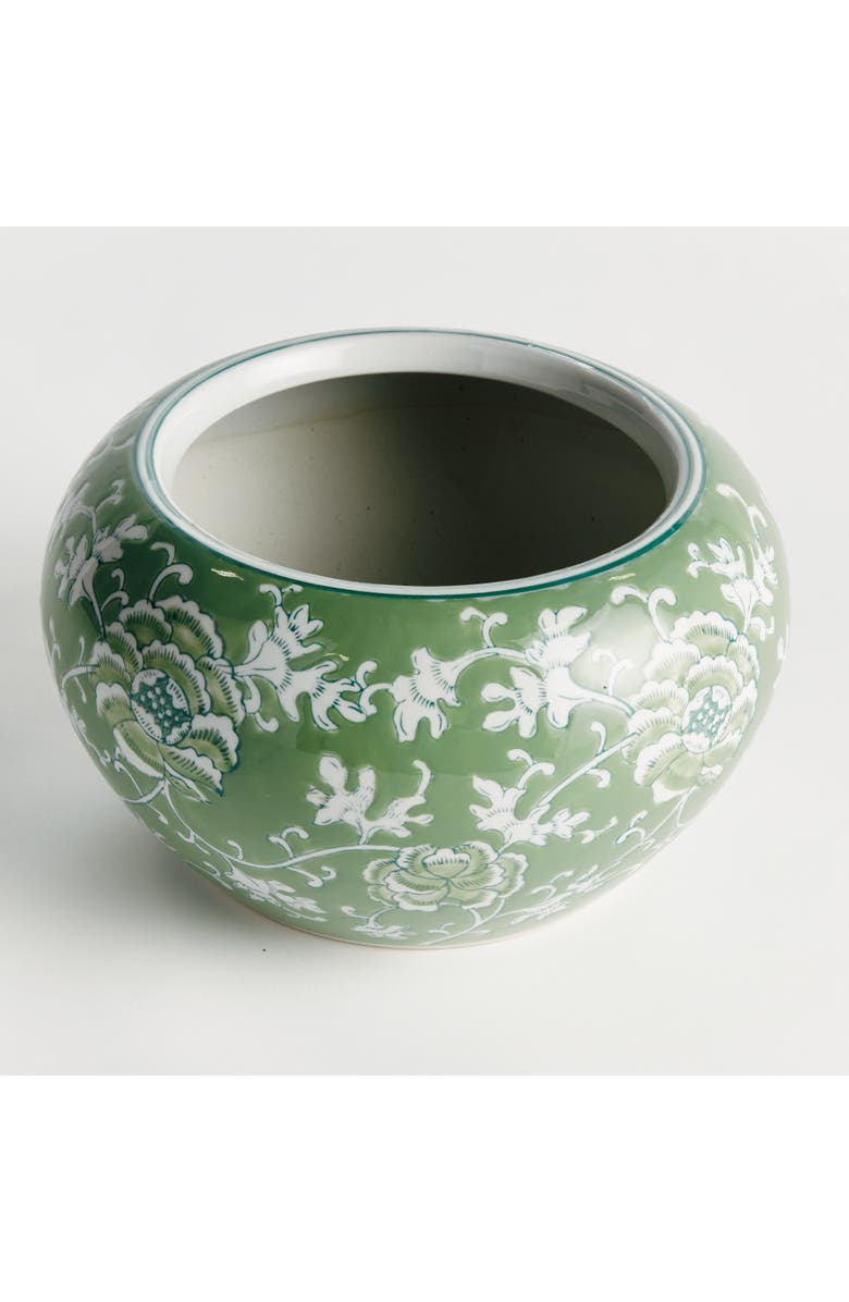 Napa Home & Garden Imperial Lotus Planter Small - Green & White Chinoiserie, Alternate, color, Green