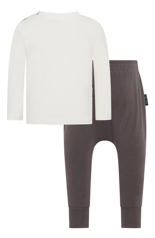 Tiny Tribe Dino Long Sleeve Cotton Graphic T-shirt & Leggings Set In White