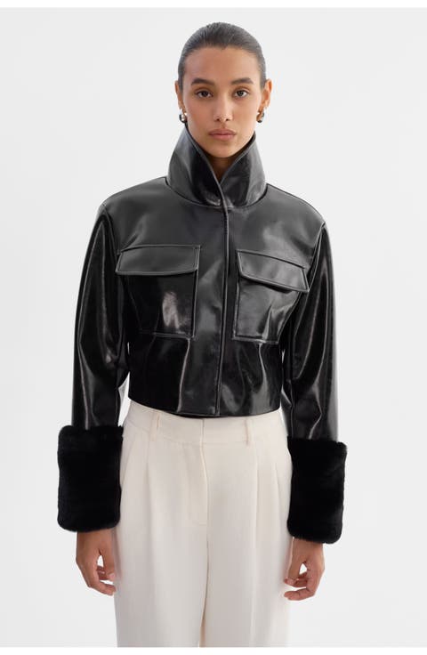 Hedda | Cropped Faux Leather Jacket