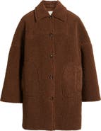 THE GREAT. The Plush Teddy Fleece Car Coat