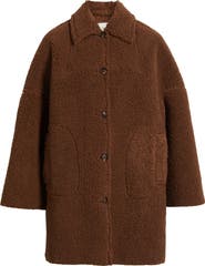 THE GREAT. The Plush Teddy Fleece Car Coat